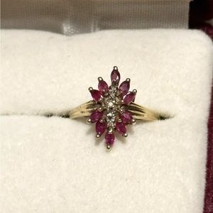 Ruby and Diamond Ring Genuine Ruby and Natural Diamonds